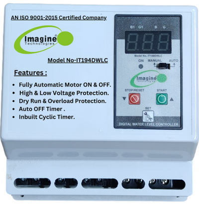 Fully Automatic Digital Display Water Level Controller with Motor Protection For Submesible Push Button Type Starter IT194DWLC 