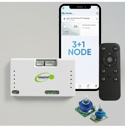 3 Light + 1 Fan Smart WiFi + RF Remote Control Retrofit Switch Module