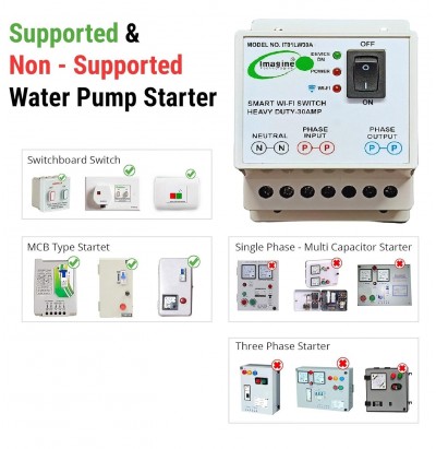 Imagine Technologies 30A(6600W) BLE + WiFi Smart Switch for AC, Geyser, Water Pump, Room Heater Heavy Duty Compatible with Alexa & Google Home iOS and Android Smart Life app