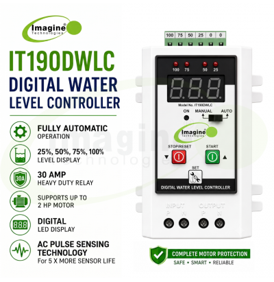 Fully Automatic Digital Display Water Level Controller with Motor Protection