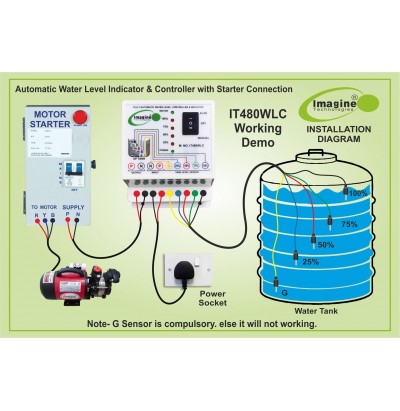Fully Automatic Water Level Controller and 4 Level Indicator With 5 Nos Sensor
