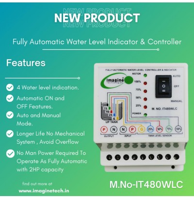 Fully Automatic Water Level Controller and 4 Level Indicator With 5 Nos Sensor