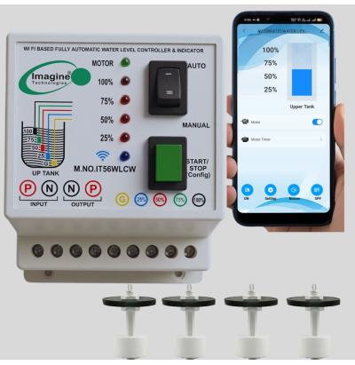 Smart WiFi Based Fully  Automatic Water Level Controller & indicator For Overhead tank with Tank Full and Tank Empty Buzzer With Magnetic Sensor 