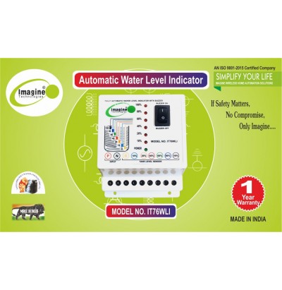 Water Level Indicator with Alarm on Tank Full with 7 Sensors (White, IT76WLI)