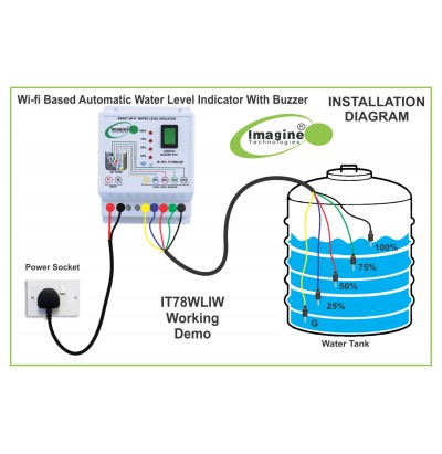 Smart WiFi Based Water Level indicator 25% 50% 75% 100% With tank Full and Tank Empty  Buzzer 