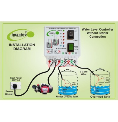 Smart WiFi Based Water Level Controller With Dry Run Protection With Four Nos Magnetic Sensor 