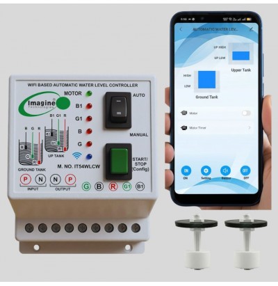 Smart WiFi Based Water Level Controller With Dry Run Protection With Two Nos Magnetic Sensor 